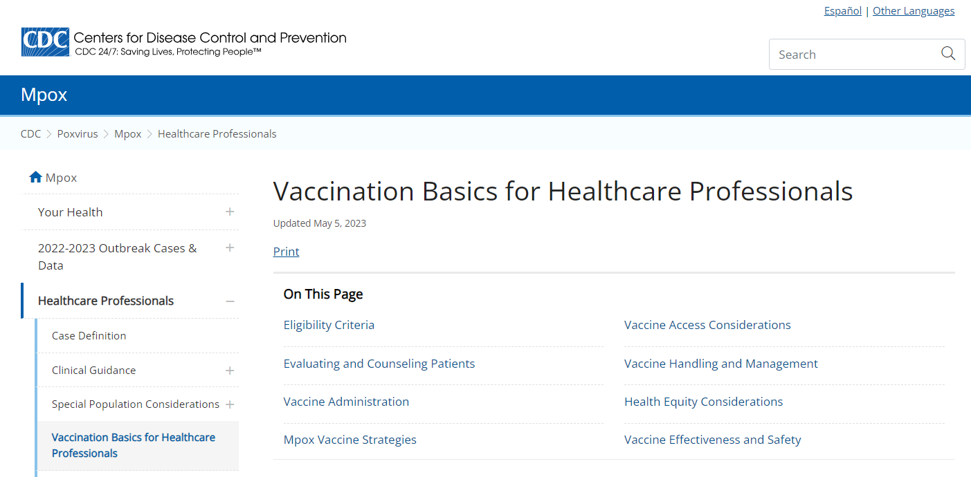 Toolkit Mpox Vaccine Information for Healthcare Professionals